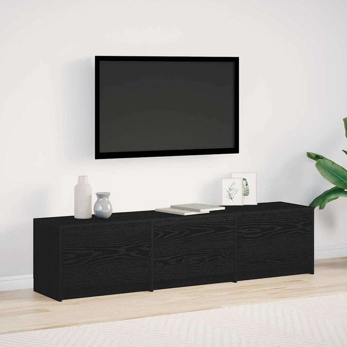 Dulap TV cu LED-uri Stejar Negru 162 x 34 x 40 cm Lemn compozit - WALTI WALTI