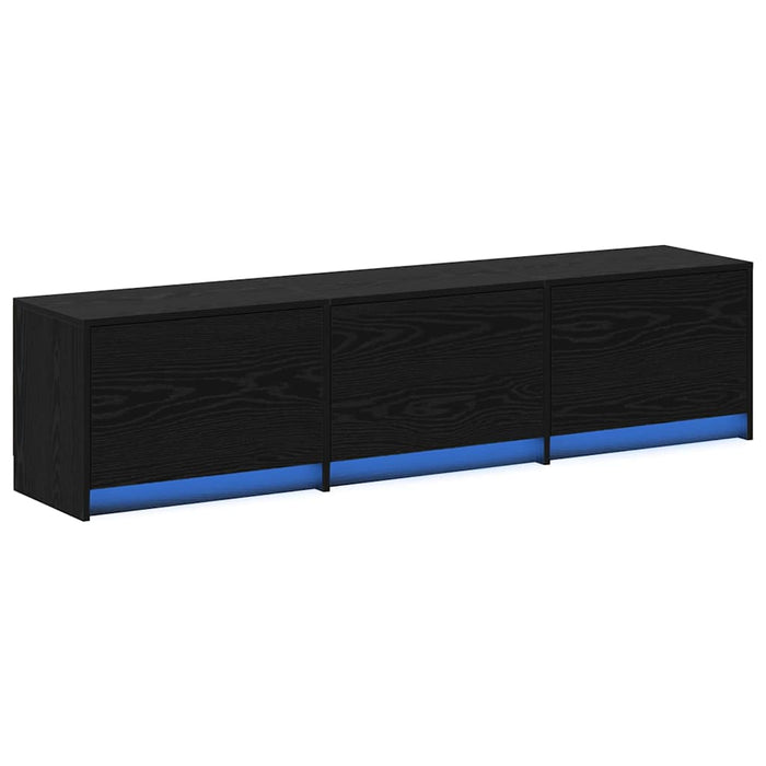 Dulap TV cu LED-uri Stejar Negru 162 x 34 x 40 cm Lemn compozit - WALTI WALTI