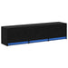 Dulap TV cu LED-uri Stejar Negru 162 x 34 x 40 cm Lemn compozit - WALTI WALTI