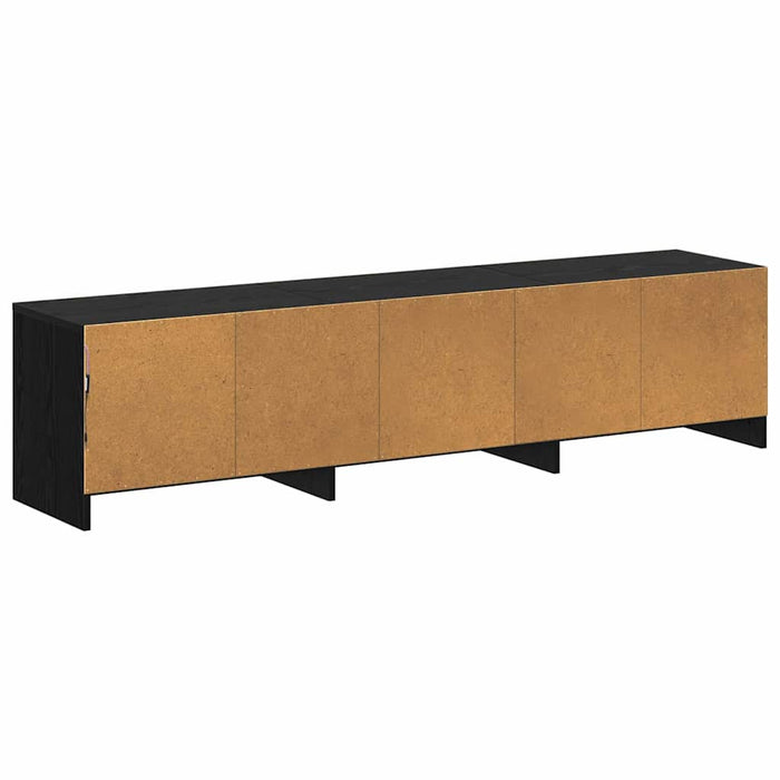 Dulap TV cu LED-uri Stejar Negru 162 x 34 x 40 cm Lemn compozit - WALTI WALTI
