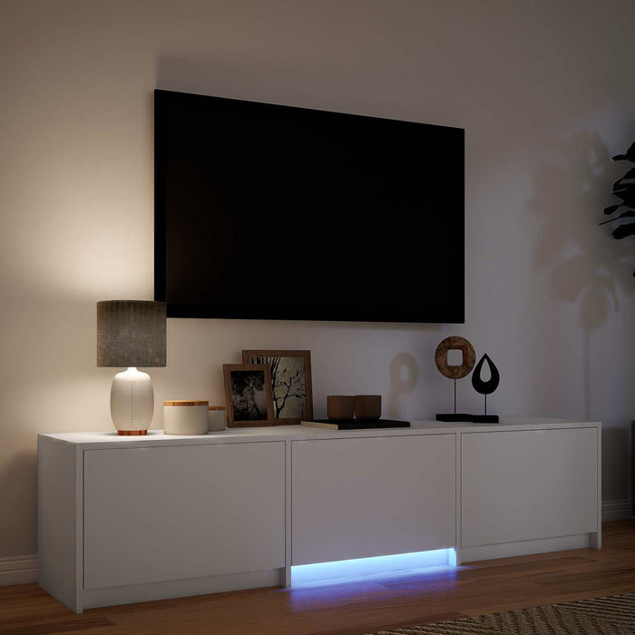 Mobilier TV cu LED cu LED Alb 165 x 34 x 40 cm Lemn prelucrat - WALTI WALTI