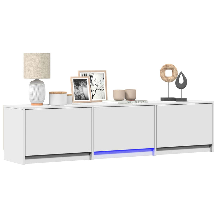 Mobilier TV cu LED cu LED Alb 165 x 34 x 40 cm Lemn prelucrat - WALTI WALTI