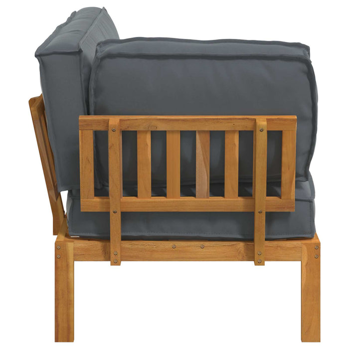 Set de canapea Antracit 133 x 92 x 69 cm Lemn Solid de Acacia - WALTI WALTI