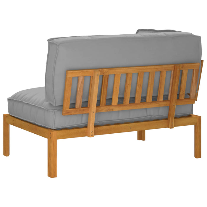 Set de canapea Simplu Gri 133 x 92 x 69 cm Lemn Solid de Acacia WALTI