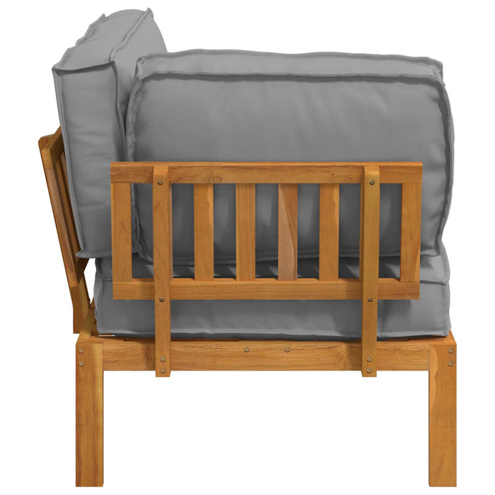 Set de canapea Simplu Gri 133 x 92 x 69 cm Lemn Solid de Acacia WALTI