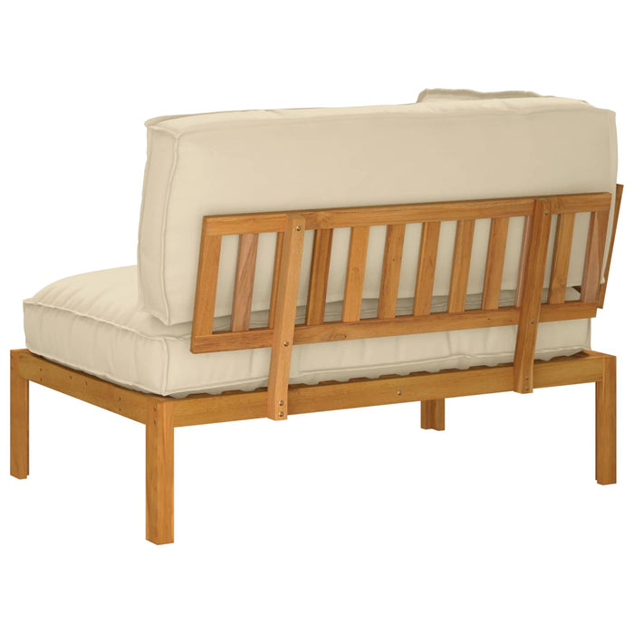 Set de canapea Simplu Bej 133 x 92 x 69 cm Lemn Solid de Acacia WALTI