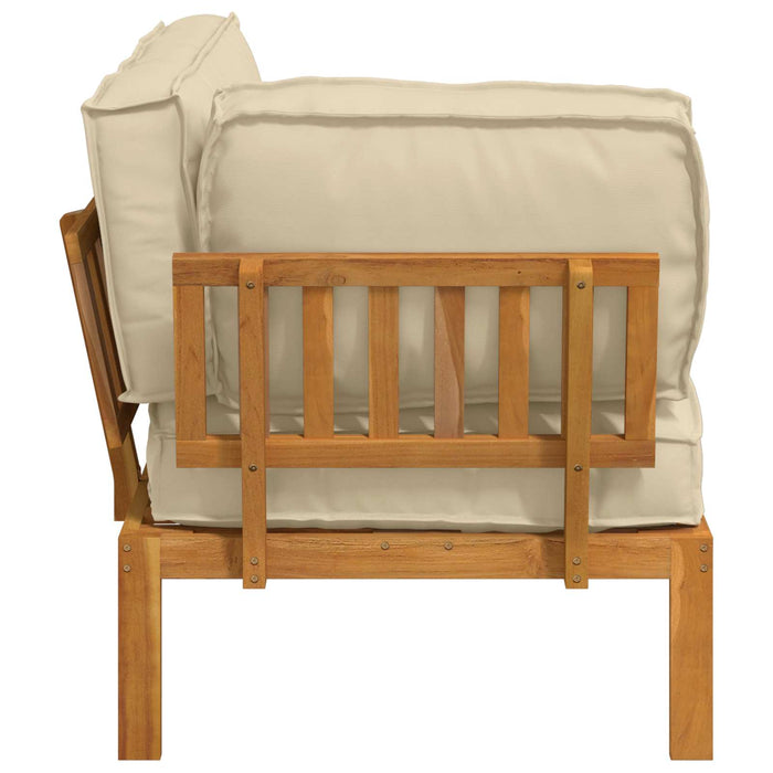 Set de canapea Simplu Bej 133 x 92 x 69 cm Lemn Solid de Acacia WALTI