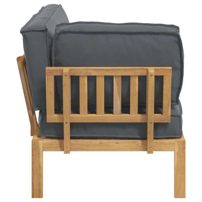 Set de canapea Antracit 133 x 92 x 69 cm Lemn Solid de Acacia WALTI