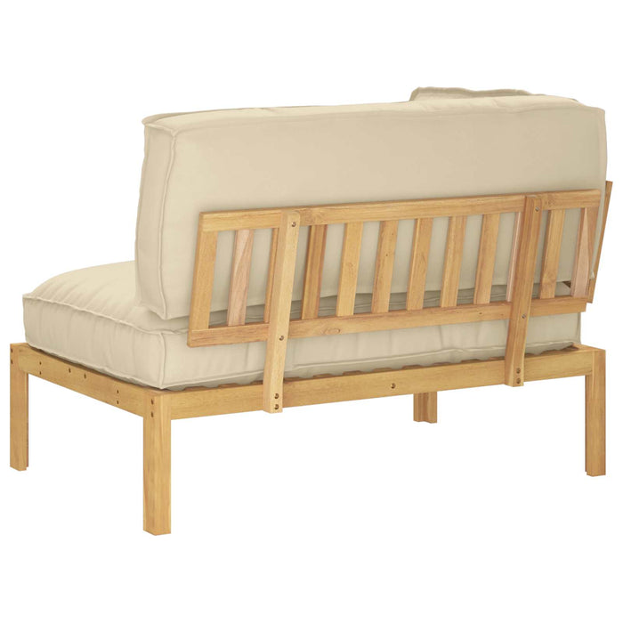 Set de canapea Simplu Bej 133 x 92 x 69 cm Lemn Solid de Acacia WALTI