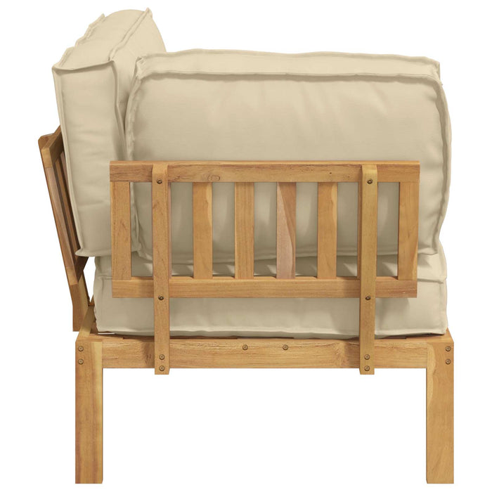 Set de canapea Simplu Bej 133 x 92 x 69 cm Lemn Solid de Acacia WALTI