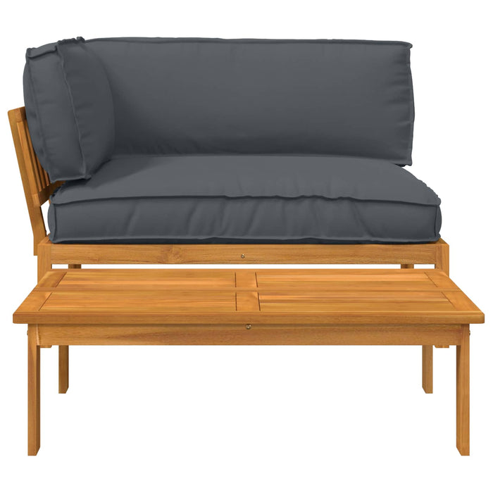 Set de canapea cu pernă 2 pcs Antracit Lemn Solid de Acacia WALTI