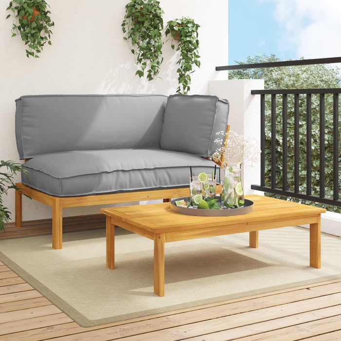 Set de canapea cu pernă Simplu 2 pcs Gri Lemn Solid de Acacia WALTI