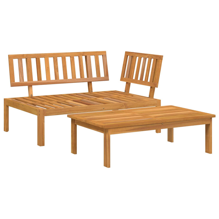 Set de canapea cu pernă Simplu 2 pcs Gri Lemn Solid de Acacia WALTI