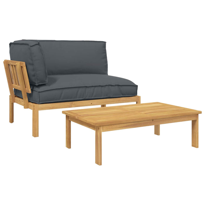 Set de canapea cu pernă 2 pcs Antracit Lemn Solid de Acacia WALTI