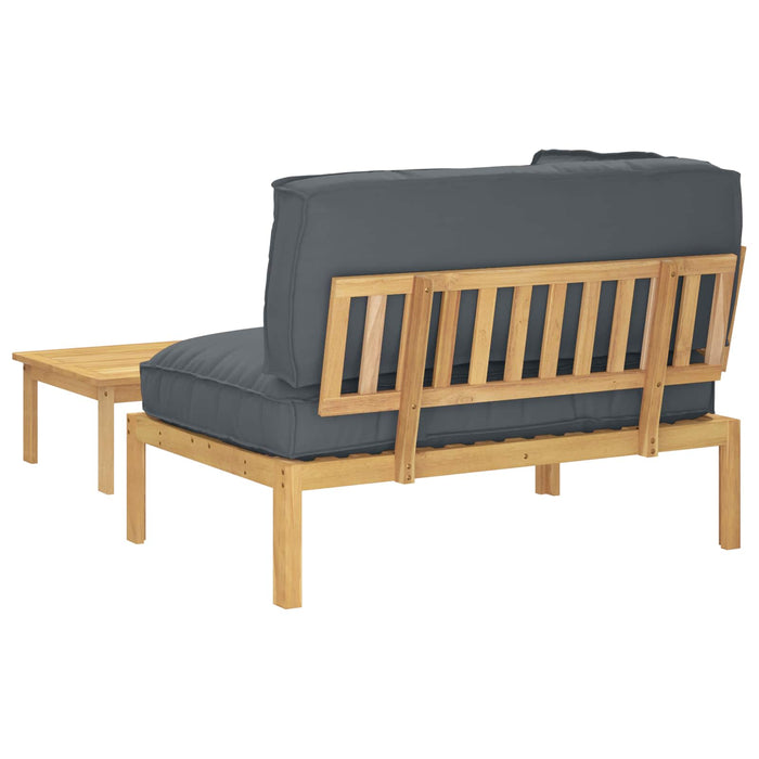 Set de canapea cu pernă 2 pcs Antracit Lemn Solid de Acacia WALTI