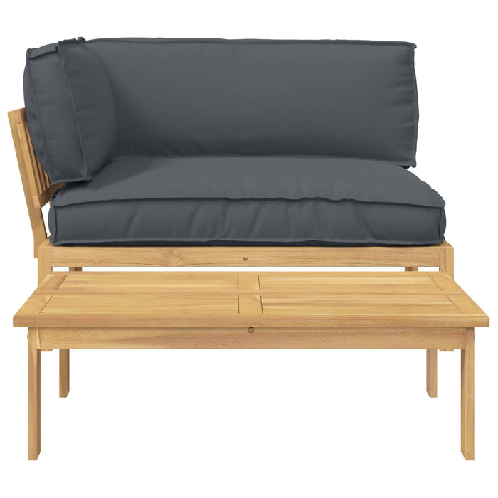 Set de canapea cu pernă 2 pcs Antracit Lemn Solid de Acacia WALTI