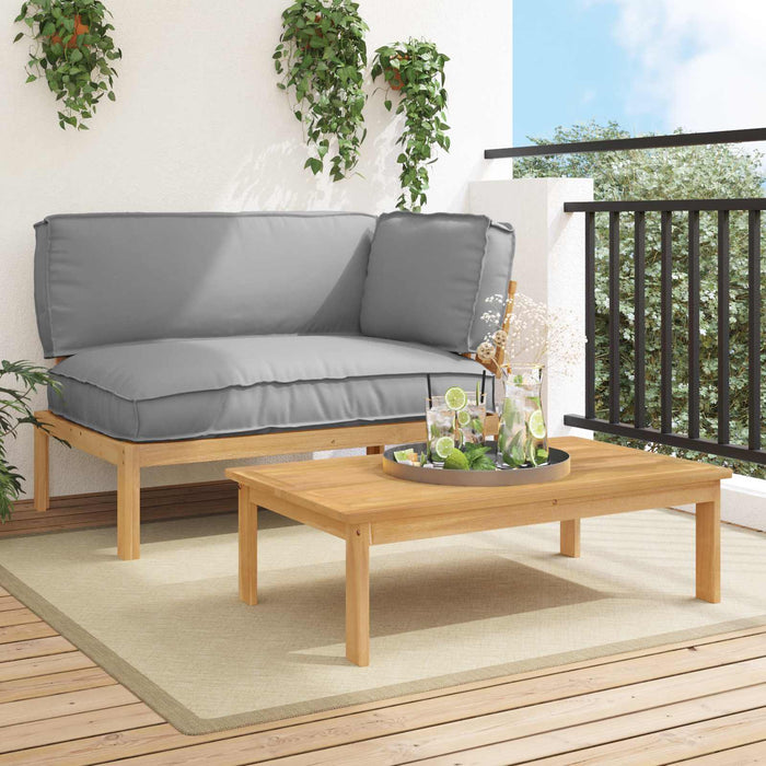 Set de canapea cu pernă Simplu 2 pcs Gri Lemn Solid de Acacia WALTI