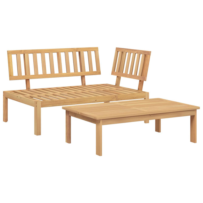Set de canapea cu pernă Simplu 2 pcs Gri Lemn Solid de Acacia WALTI