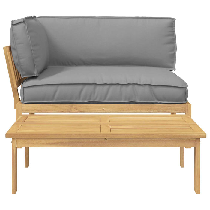Set de canapea cu pernă Simplu 2 pcs Gri Lemn Solid de Acacia WALTI