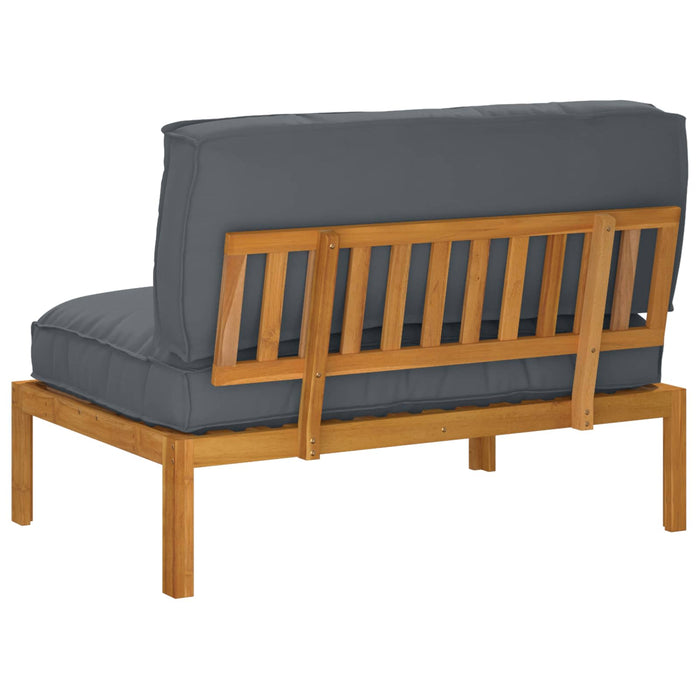 Set de canapea Antracit 120 x 92 x 69 cm Lemn Solid de Acacia WALTI