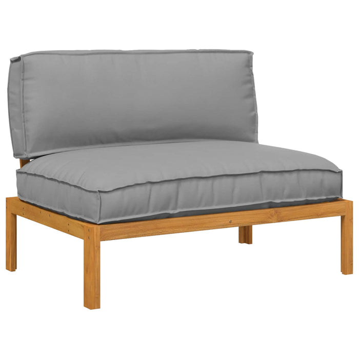 Set de canapea Simplu Gri 120 x 92 x 69 cm Lemn Solid de Acacia WALTI
