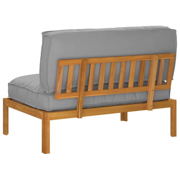 Set de canapea Simplu Gri 120 x 92 x 69 cm Lemn Solid de Acacia WALTI