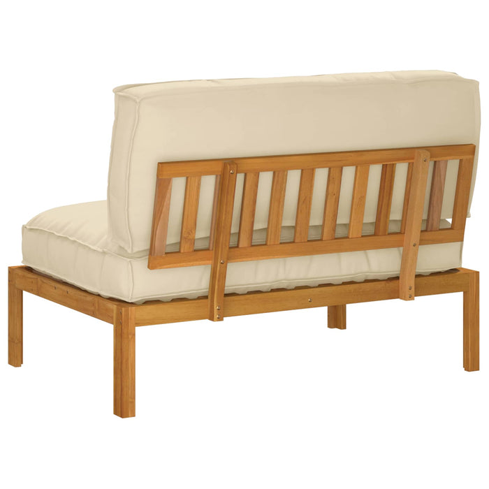 Set de canapea Simplu Bej 120 x 92 x 69 cm Lemn Solid de Acacia WALTI