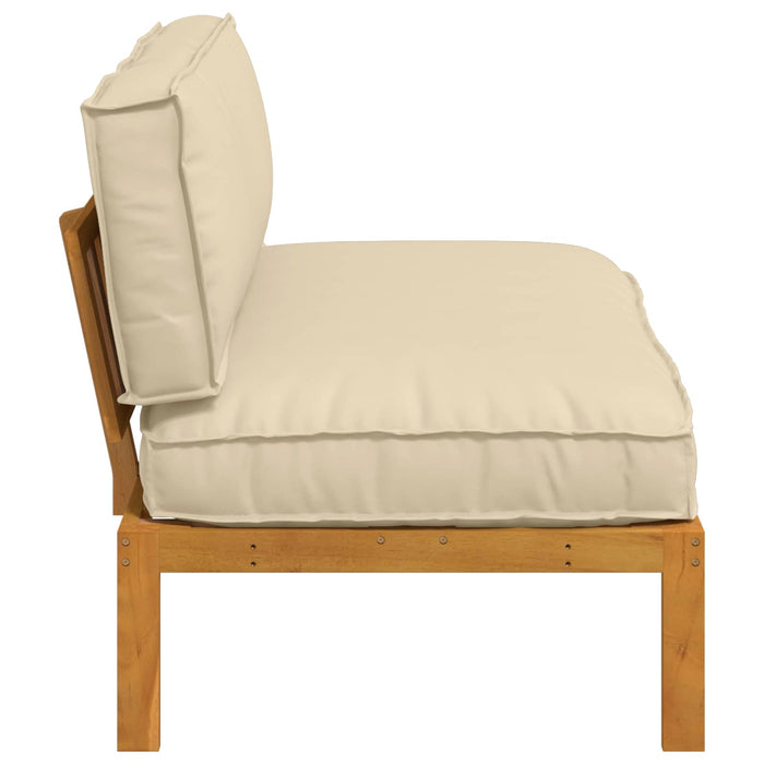 Set de canapea Simplu Bej 120 x 92 x 69 cm Lemn Solid de Acacia WALTI