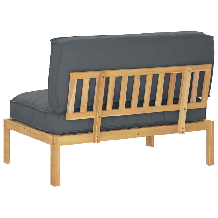 Set de canapea Antracit 120 x 92 x 69 cm Lemn Solid de Acacia WALTI