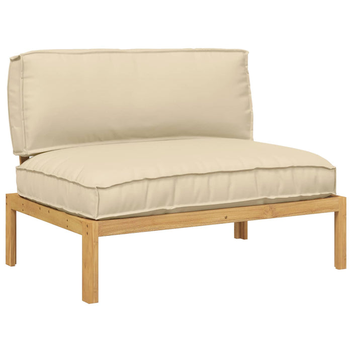 Set de canapea Simplu Bej 120 x 92 x 69 cm Lemn Solid de Acacia WALTI