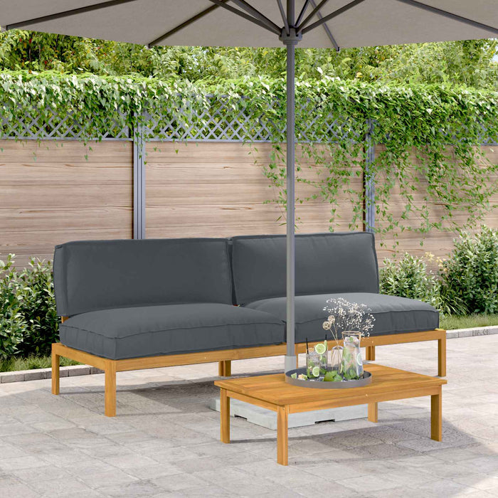 Set de canapea cu pernă 2 pcs Antracit Lemn Solid de Acacia WALTI