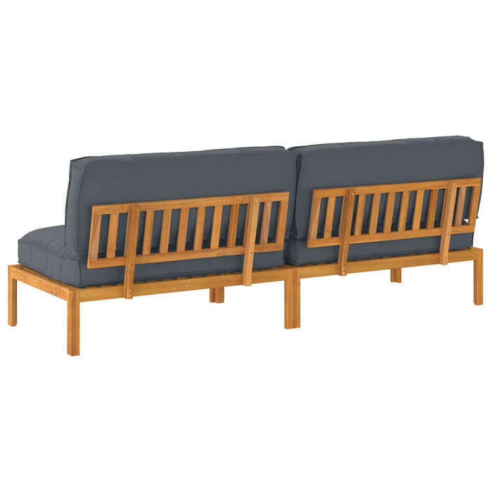 Set de canapea cu pernă 2 pcs Antracit Lemn Solid de Acacia WALTI