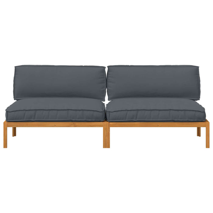 Set de canapea cu pernă 2 pcs Antracit Lemn Solid de Acacia WALTI