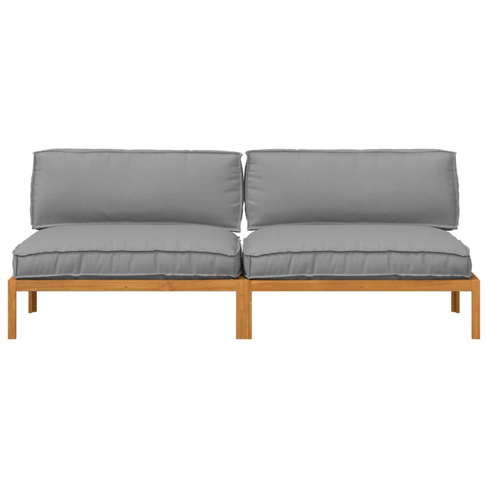 Set de canapea cu pernă Simplu 2 pcs Gri Lemn Solid de Acacia WALTI