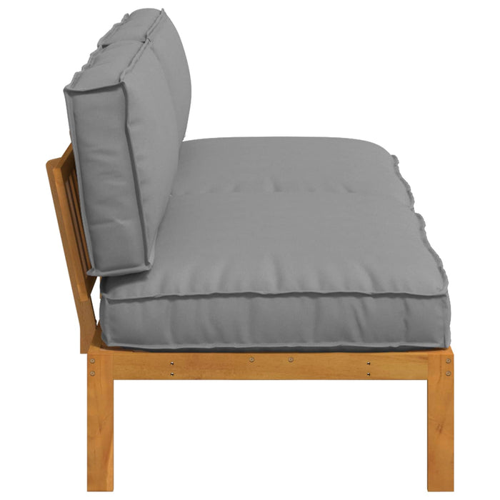 Set de canapea cu pernă Simplu 2 pcs Gri Lemn Solid de Acacia WALTI
