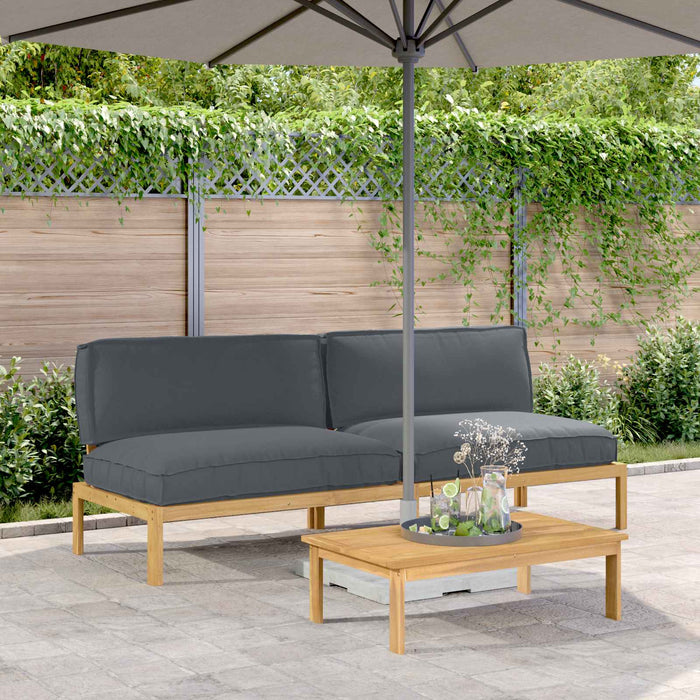 Set de canapea Antracit 240 x 92 x 69 cm Lemn Solid de Acacia WALTI