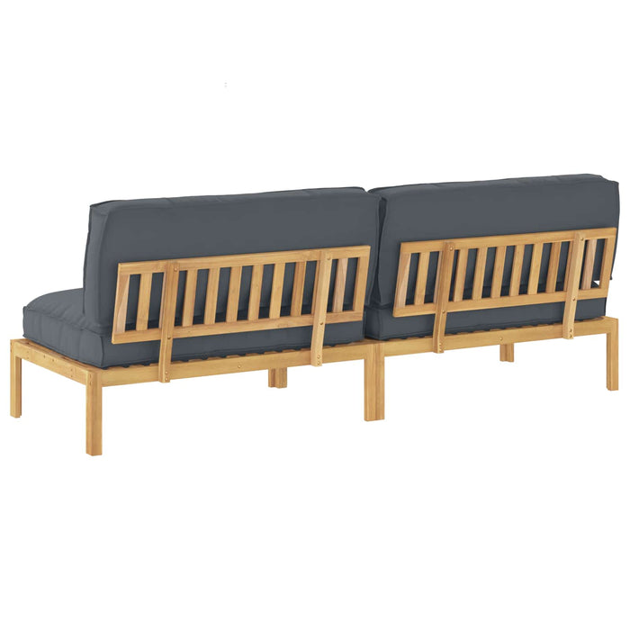 Set de canapea Antracit 240 x 92 x 69 cm Lemn Solid de Acacia WALTI