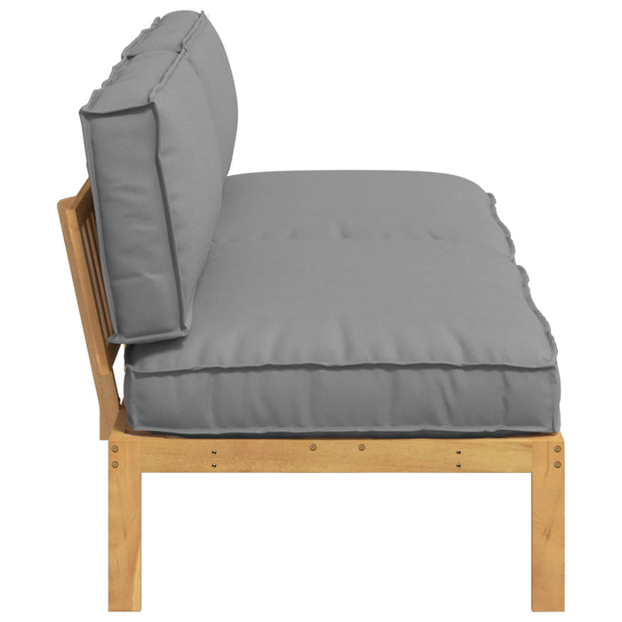 Set de canapea cu pernă Simplu 2 pcs Gri Lemn Solid de Acacia WALTI
