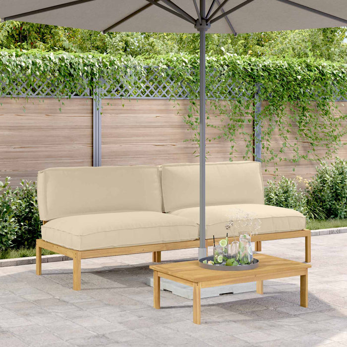 Set de canapea Simplu Bej 240 x 92 x 69 cm Lemn Solid de Acacia WALTI