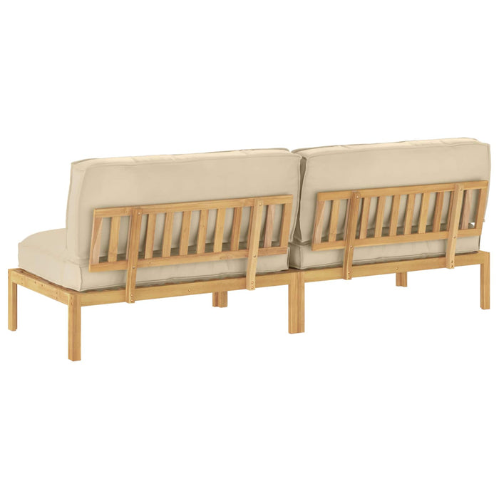 Set de canapea Simplu Bej 240 x 92 x 69 cm Lemn Solid de Acacia WALTI