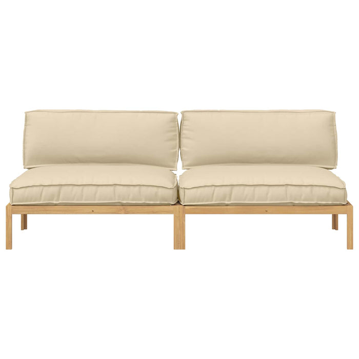 Set de canapea Simplu Bej 240 x 92 x 69 cm Lemn Solid de Acacia WALTI