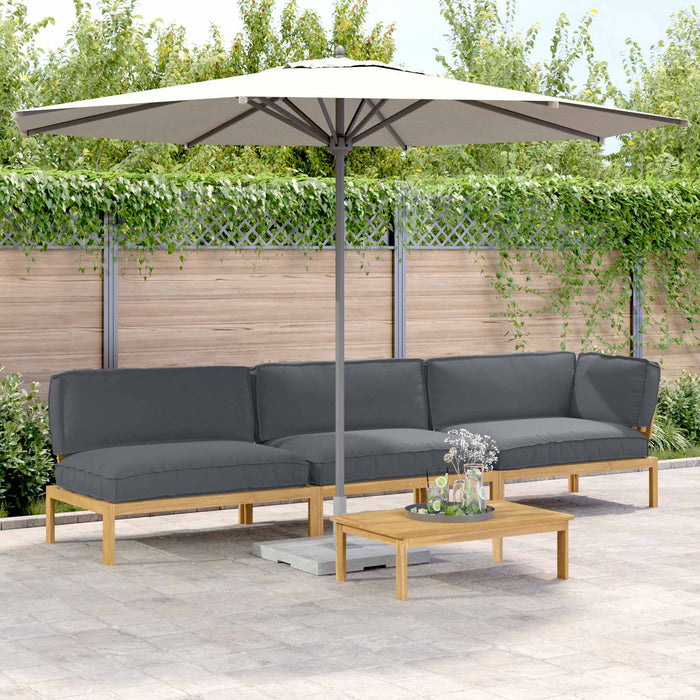 Set de canapea cu pernă 4 pcs Antracit Lemn Solid de Acacia WALTI