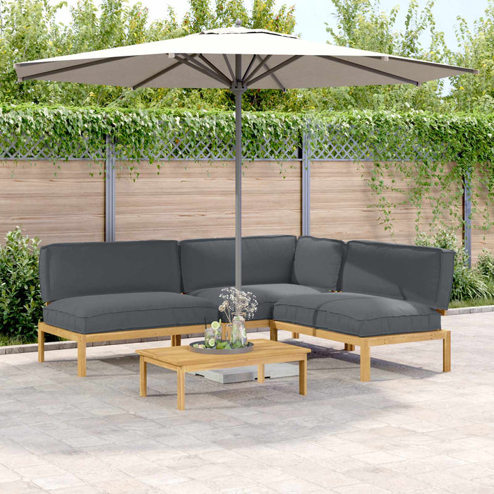 Set de canapea cu pernă 4 pcs Antracit Lemn Solid de Acacia WALTI