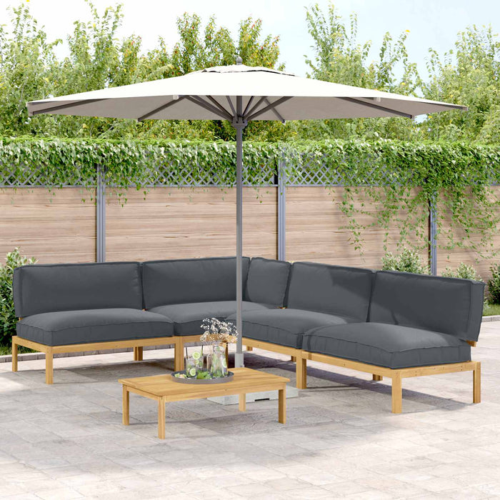 Set de canapea cu pernă 5 pcs Antracit Lemn Solid de Acacia WALTI