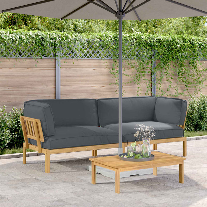 Set de canapea cu pernă 2 pcs Antracit Lemn Solid de Acacia - WALTI WALTI