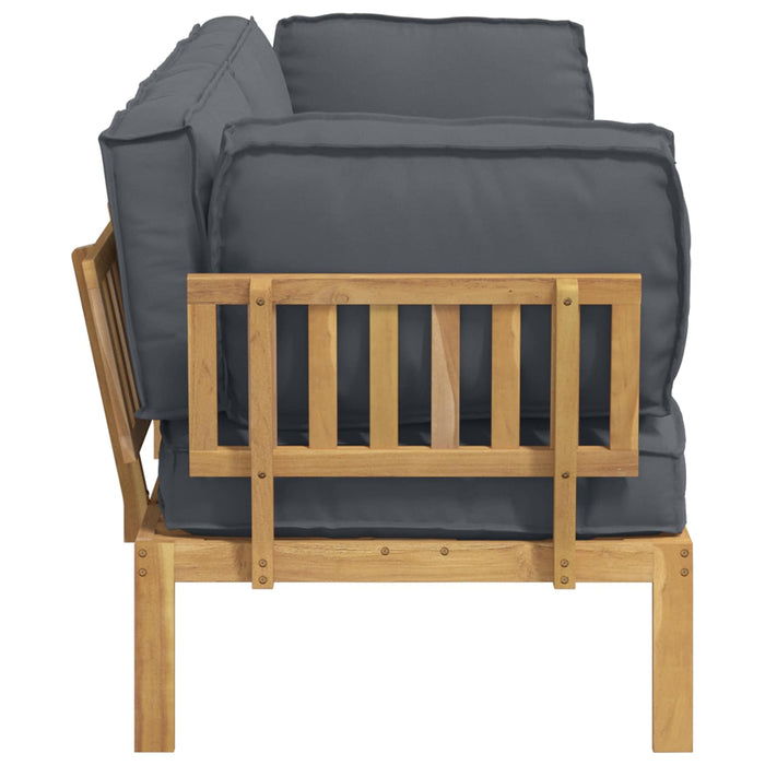 Set de canapea cu pernă 2 pcs Antracit Lemn Solid de Acacia - WALTI WALTI