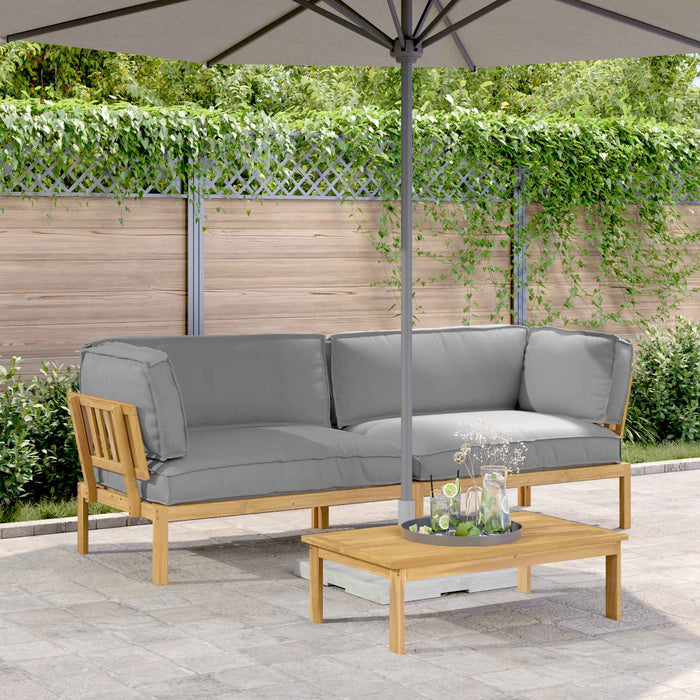 Set de canapea cu pernă Simplu 2 pcs Gri Lemn Solid de Acacia - WALTI WALTI