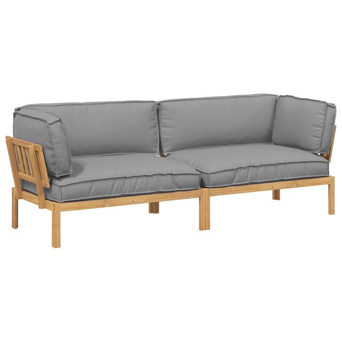 Set de canapea cu pernă Simplu 2 pcs Gri Lemn Solid de Acacia - WALTI WALTI