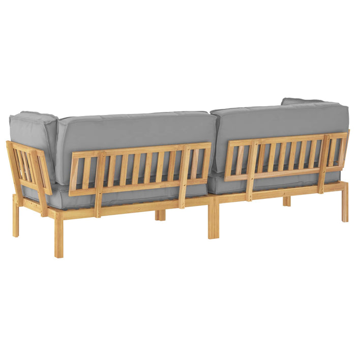 Set de canapea cu pernă Simplu 2 pcs Gri Lemn Solid de Acacia - WALTI WALTI