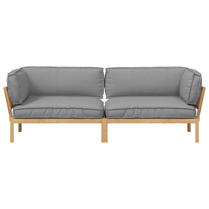 Set de canapea cu pernă Simplu 2 pcs Gri Lemn Solid de Acacia - WALTI WALTI